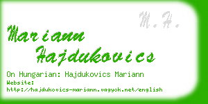 mariann hajdukovics business card
